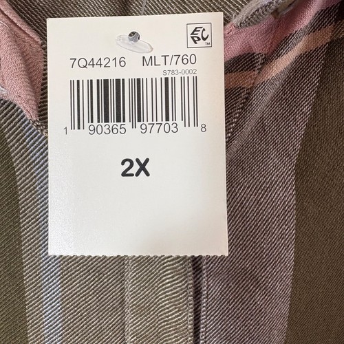 NEU Lucky Brand Damen 2X olivrosa blau kariert Knopf Hemd Top Bluse - Bild 5 von 8