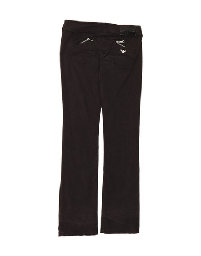 ARMANI Womens Bootcut Casual Trousers EU 40 Medium W30 L34 Black Cotton AB06 - Picture 2 of 3
