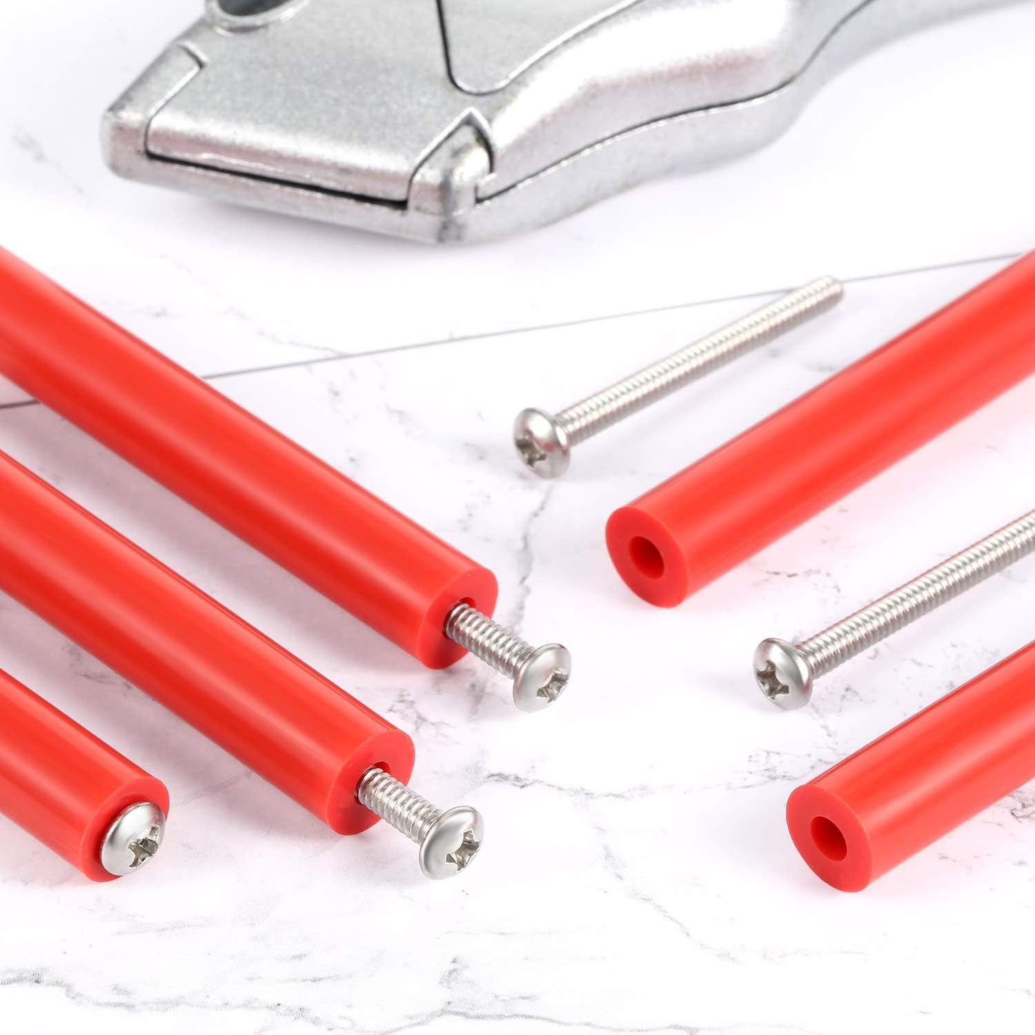 64 Pcs Electrical Outlet Box Extender Kit with 3" Spacers & 1.5" Screws Red