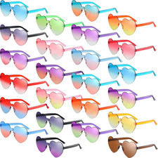 24 Pairs Valentine's Day Heart Sunglasses Heart Shaped Rimless Sunglasses Lovely
