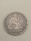 1853 Seated Liberty Silver Quarter 25C - Philadelphia Mint