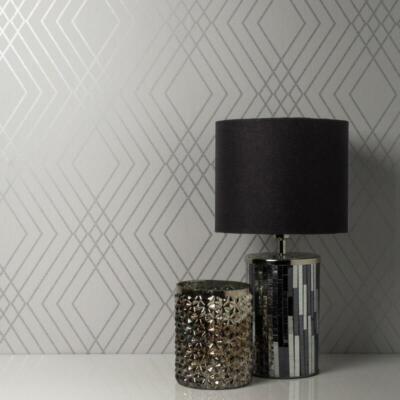 Fine Decor Shard Rankgitter Metallic Geometrische Tapete FD42603 Silber