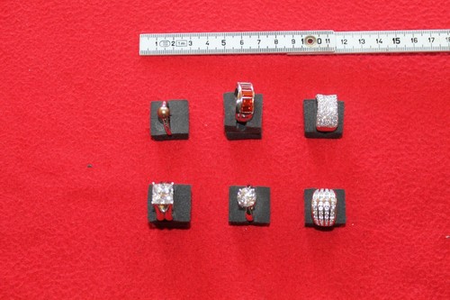 Silberringe, 6 Stück, einer Süßwasserperle, 5 Diamonique Steine Größe 16 - Bild 4 von 9