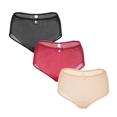 Varsbaby transparente High Waist Unterwäsche Höschen 3er Pack sexy durchsichtige Slips - Bild 15 von 18
