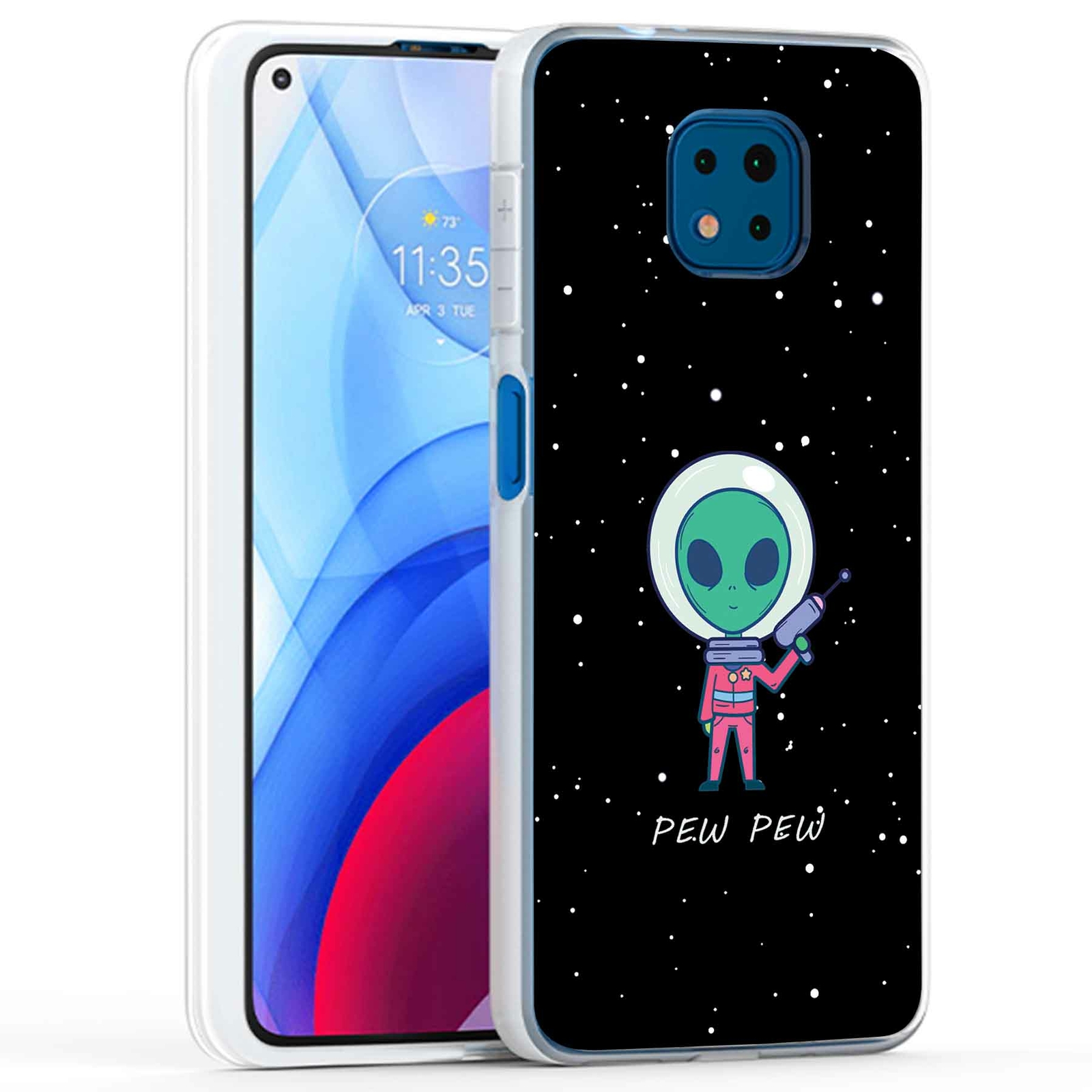 Phone Case Cover for Motorola Moto G Power 2021,Pew Pew Alien Print, USA