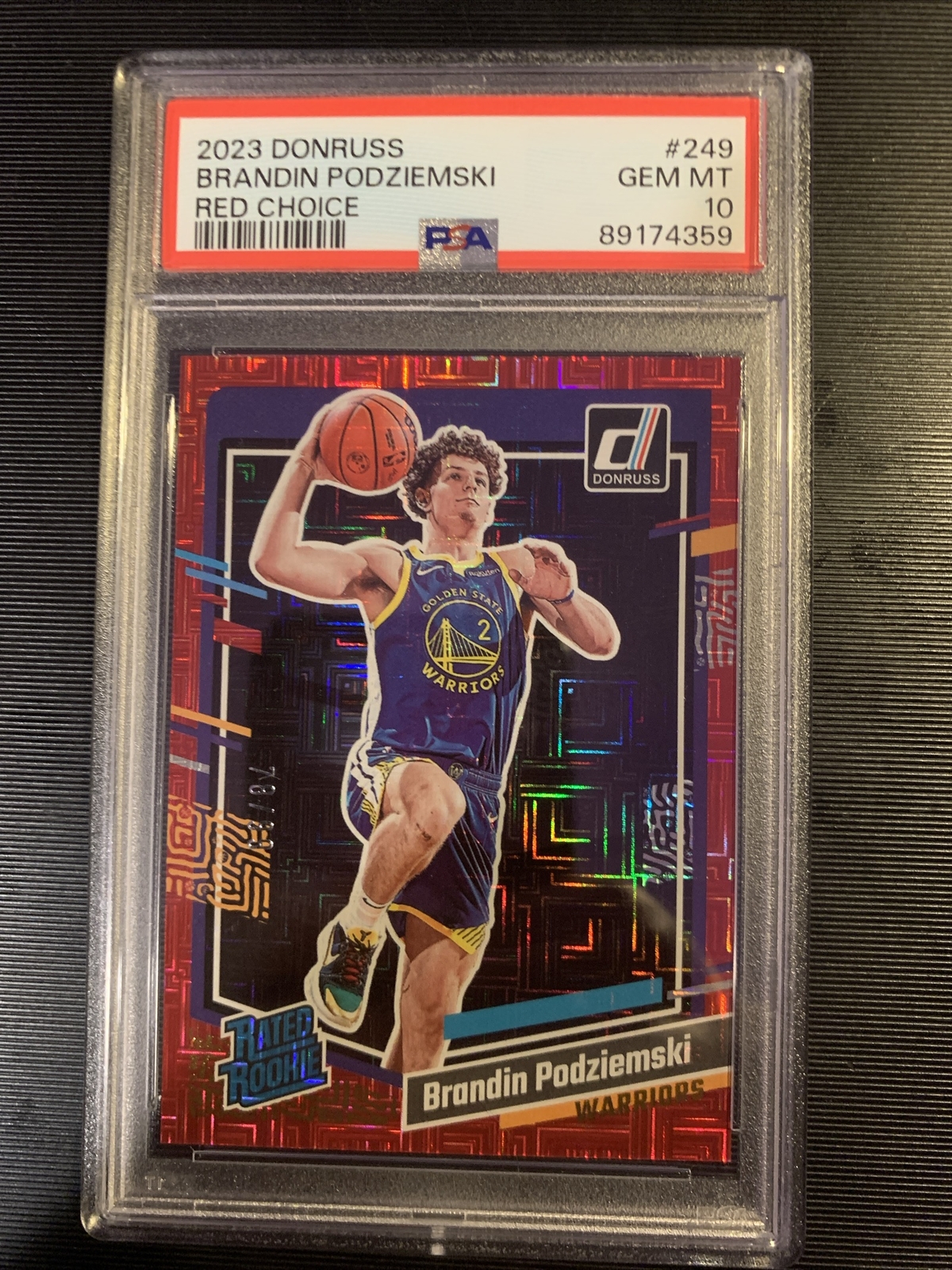 BRANDIN PODZIEMSKI 2023 DONRUSS CHOICE RED RATED ROOKIE #/99 PSA 10 GEM RC #249