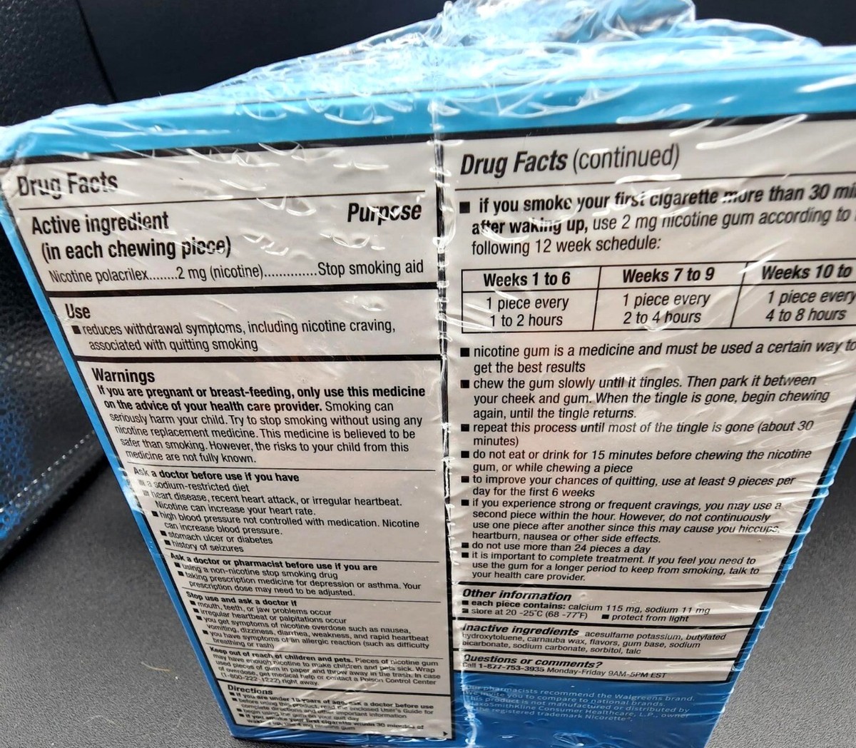 WALGREENS NICOTINE GUM-2MG ORIGINAL-300 PC-HUGE BOX 2 MG SEALED