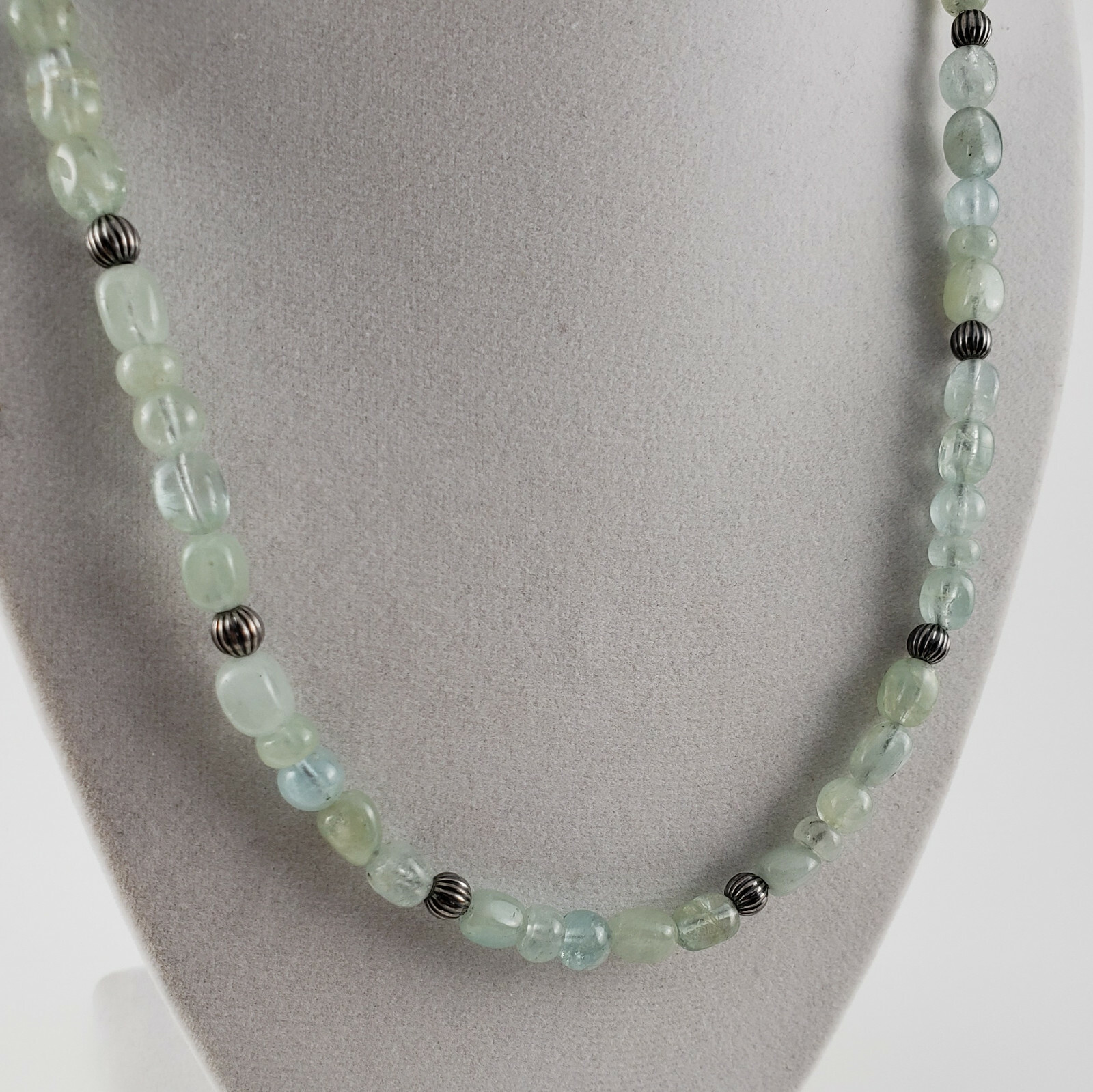 Sterling Silver Jade Beaded Necklace 29.0g 20.0 in [6915] eBay