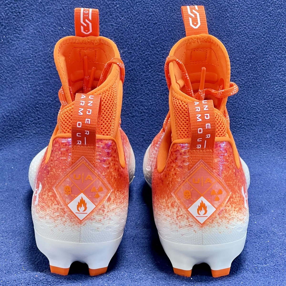 NEW Under Armour Spotlight White Orange Football Cleats 3026410