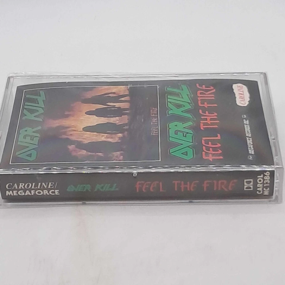 1987 Over Kill Feel the Fire Cassette Tape Megaforce Carol MC 1386 New Sealed - Image 2 of 4