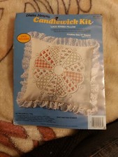 Creative Moments Floral Border Candlewick Kit Lace Edge Pillow 8266 NIP