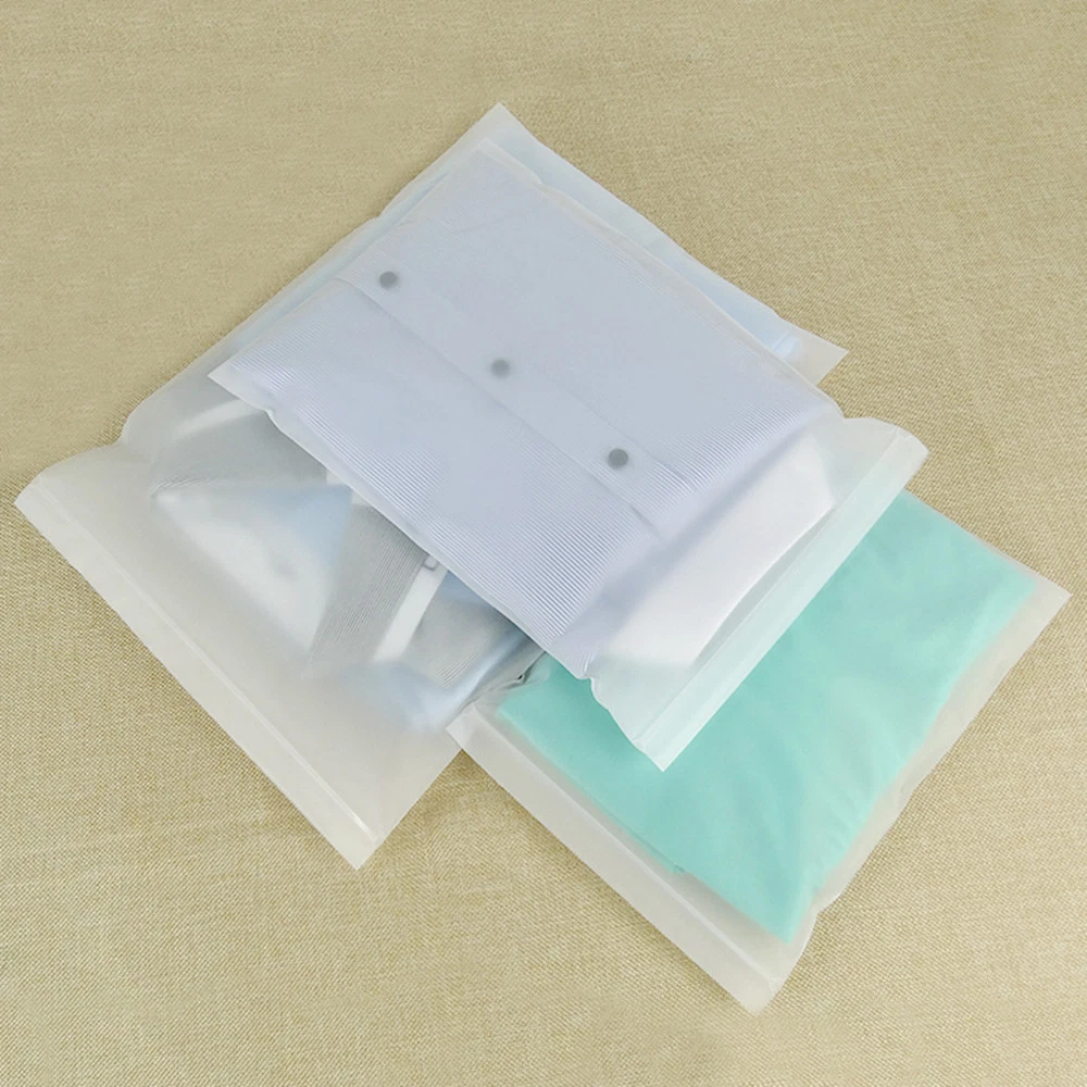 Matte Clear Soft Plastic Bag Clothes Pack Storage Pouch for Zip