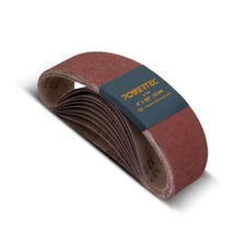 POWERTEC 4 x 36" Sanding Belt 100 Grit 10 PK Aluminum Oxide Sandpaper 110130