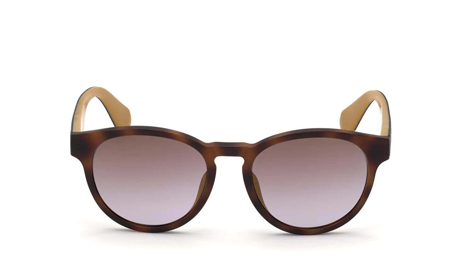 Круглые пластиковые солнцезащитные очки Adidas OR0025 56G в матово-коричневой черепаховой оправе 52-18-145 26290₽