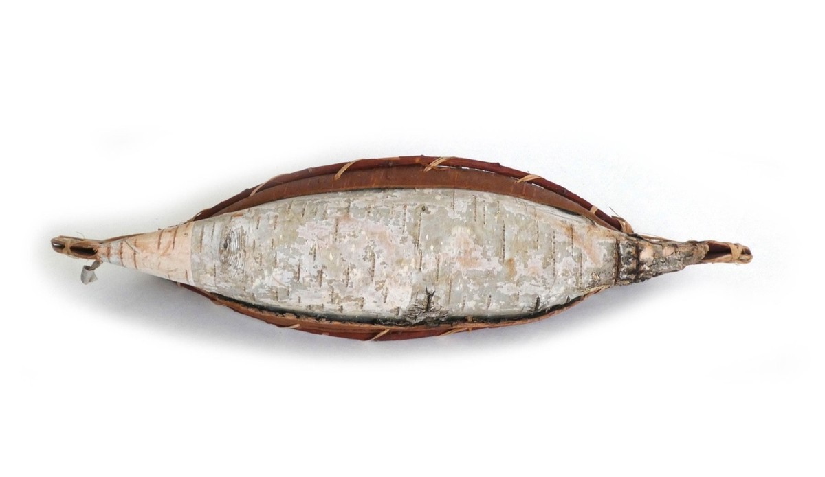 オストハイマー　ネイティブ・アメリカン　カヌー　ヴィンテージ Vintage Hand Crafted Native American Birch Bark Canoe 13 1/2