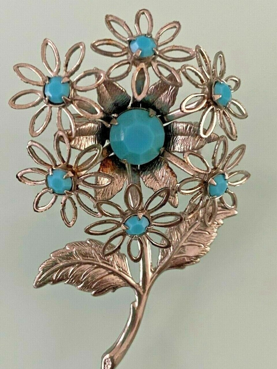 Bijoux Fantaisies Vintage - Broche, Brooch, Pin's - Fleur Avec Perles