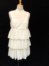 Ladies Alice & Olivia Eyelet and Silk Dress-Ivory-Size P