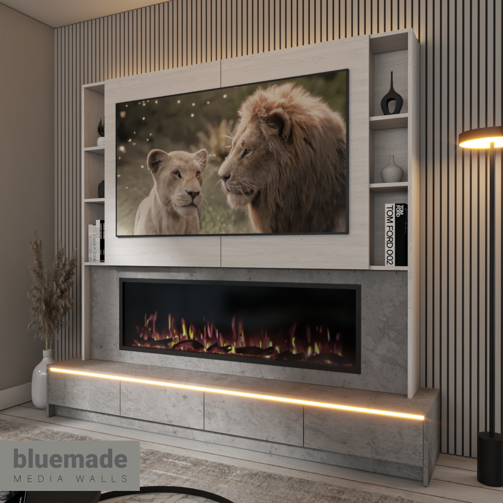 2200mm TV Media Wall Furniture Package With 60