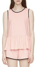 NWT KATE SPADE Dream A Little Dream Peach/Pink Ruffle Tank  Shorts Pajama Set M