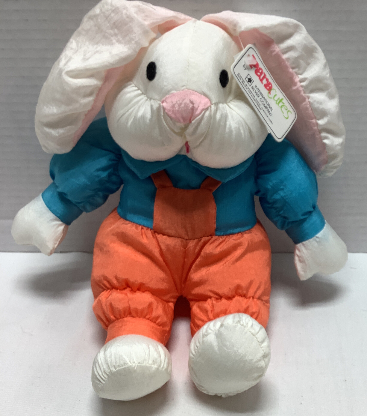 Vtg 1991 International Silver co Nylon Bunny rabbit  Plush Stuffed Paracutes NWT