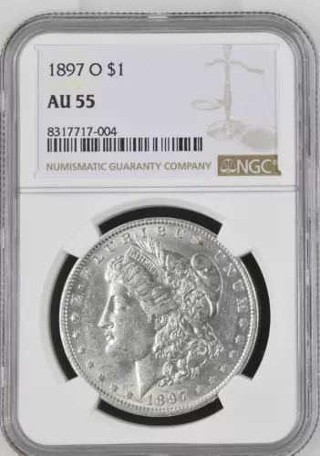 1897 O Morgan Silver Dollar $1 NGC AU55 8317717-004