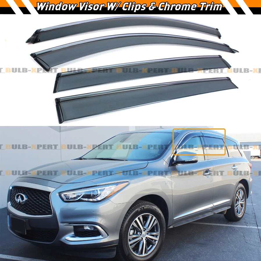 PARA INFINITI QX60 JX35 2013-2020 CROMO MOLDURA VENTANA VISERA PROTECTOR LLUVIA DEFLECTOR Foto 2 de 4