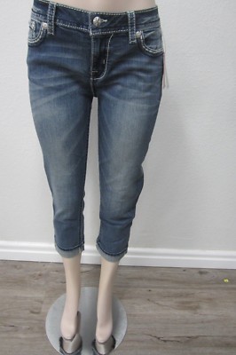 Pantalon Capri Miss Me Taille 27 - Poches Brodées Et Embellies, Neuf Avec étiquettes