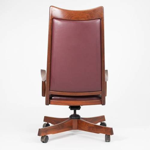 1970s Solid Walnut & Studio Craft Desk Chair by John Nyquist made in California - Picture 2 of 12
