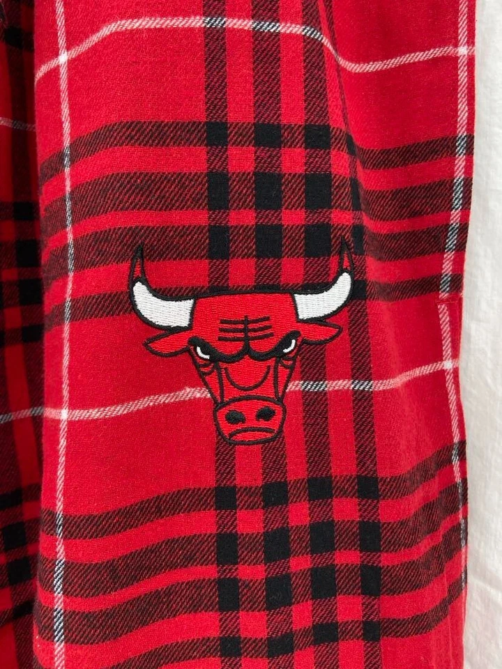 NUEVO Pantalones de pijama de franela a cuadros rojos deportivos NBA Bulls NBA Concepts para hombre L Foto 4 de 4