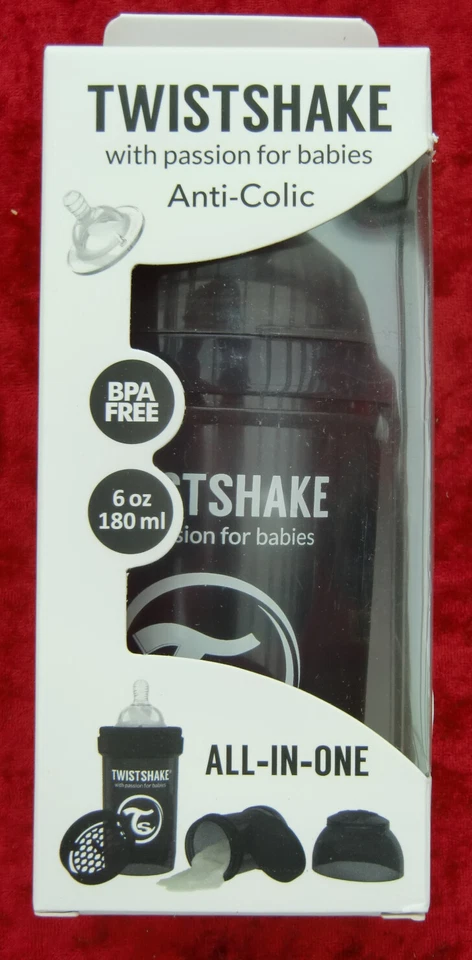 TWISTSHAKE, Babyflasche Anti-Kolik, All in one, schwarz, 180 ml, Kunststoff, ovp