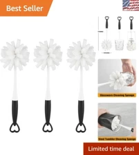 Versatile 3-Pack Sponge Brushes for Glass & Dish Cleaning - Safe & Effective