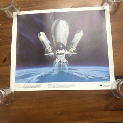 #ad #ad Rockwell International Artist s Concept by Ted Brown Space Shuttle 15 X 12.5 $12.60