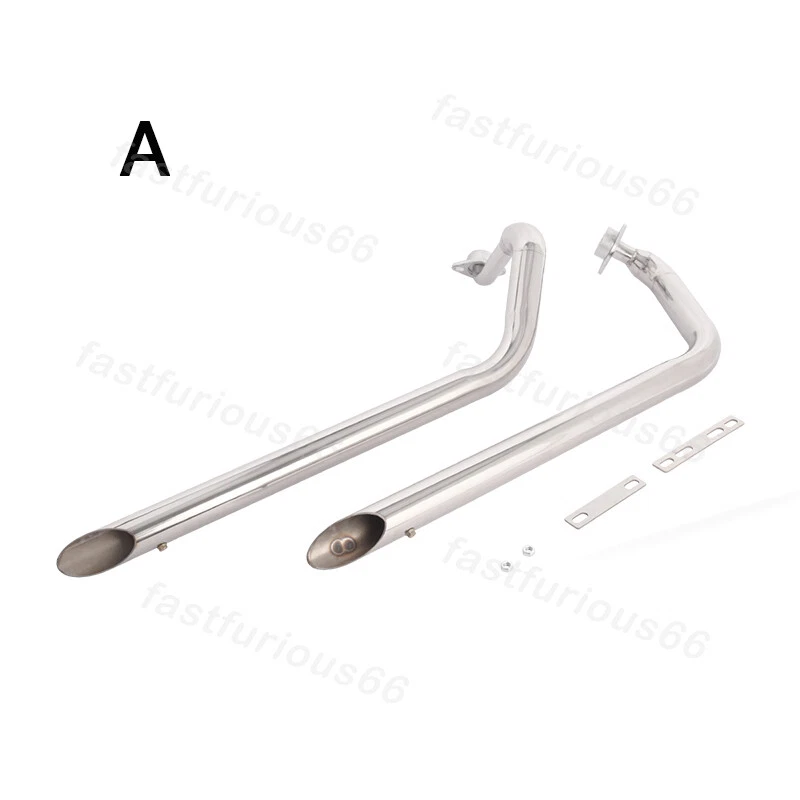 For Yamaha XV1100 XV750 Virago 700 750 Exhaust System Slip On Black Muffler Pipe - Image 4 of 4