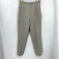 Vintage Pendleton Knockabout Pants Womens 6 Green Houndstooth Wool Zip Preppy