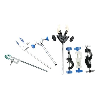 Lab Four Finger Clamp Set Small Medium Large Flask Holder Chemistry