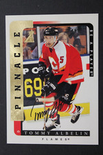 Tommy Albelin Calgary Flames Autographed Signed 1997 Pinnacle #161 Hockey Card 
