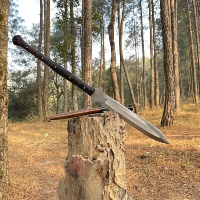 Custom Handmade Carbon Steel Blade Traditional Viking Spear | Hunting 32 inches