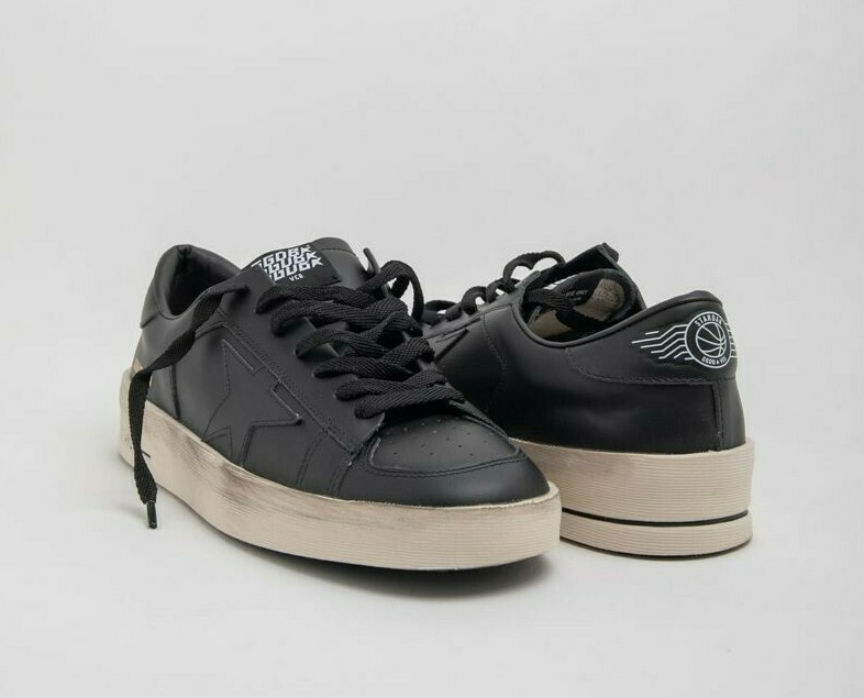 スニーカー Golden  Stardan Black Silver Low Snaeker Golden Goose Stardan Low-Top Sneakers - Black | Editorialist