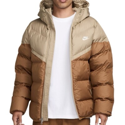 Nike Puffer Jacket Size Small Mens Brown Storm Fit Windrunner