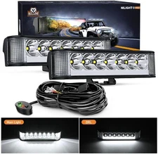Nilight 2PCS 6.5Inch Side Shooter LED Light Bar Pods with DRL + 16AWG Wiring Kit