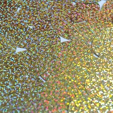 Sequin Oval Egg 1.5" Gold Hologram Glitter Sparkle Metallic. Made in USA