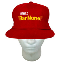 Vintage 90's Hershey's "Bar None" Logo Red Corduroy Adjustable Snap Back Hat