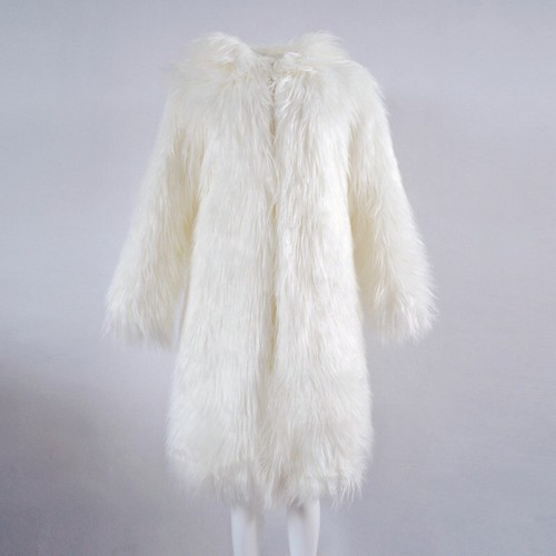 Womens Winter Warm Faux Fur Long Hooded Long Sleeves Coat Outwear Overcoat Parka - Foto 4 di 28