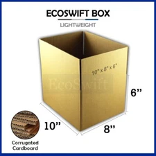 50 10x8x6 Shipping Packing Mailing Moving Boxes Corrugated Carton - EcoSwift