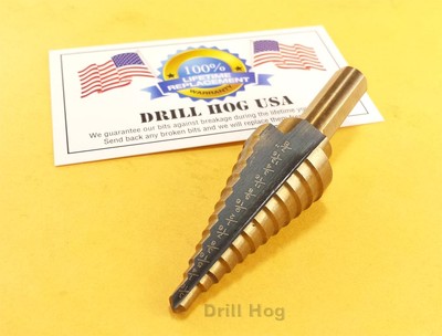 Drill Hog 3/16''-7/8'' Step Drill Bit Reamer UNIBIT Step Bit M7 Lifetime Warranty 