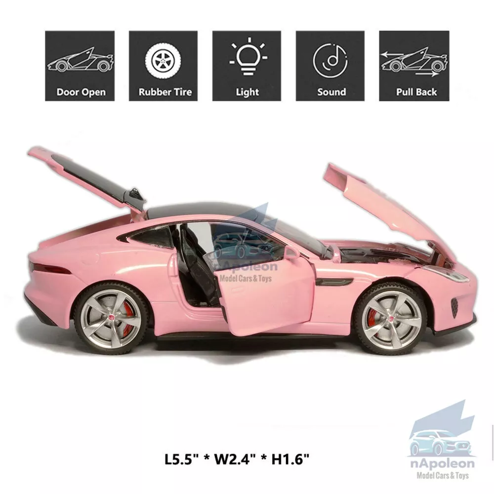 Jaguar F-type Coupe 1:32 Model Car Diecast Toy Vehicle Collection Kids Gift Pink