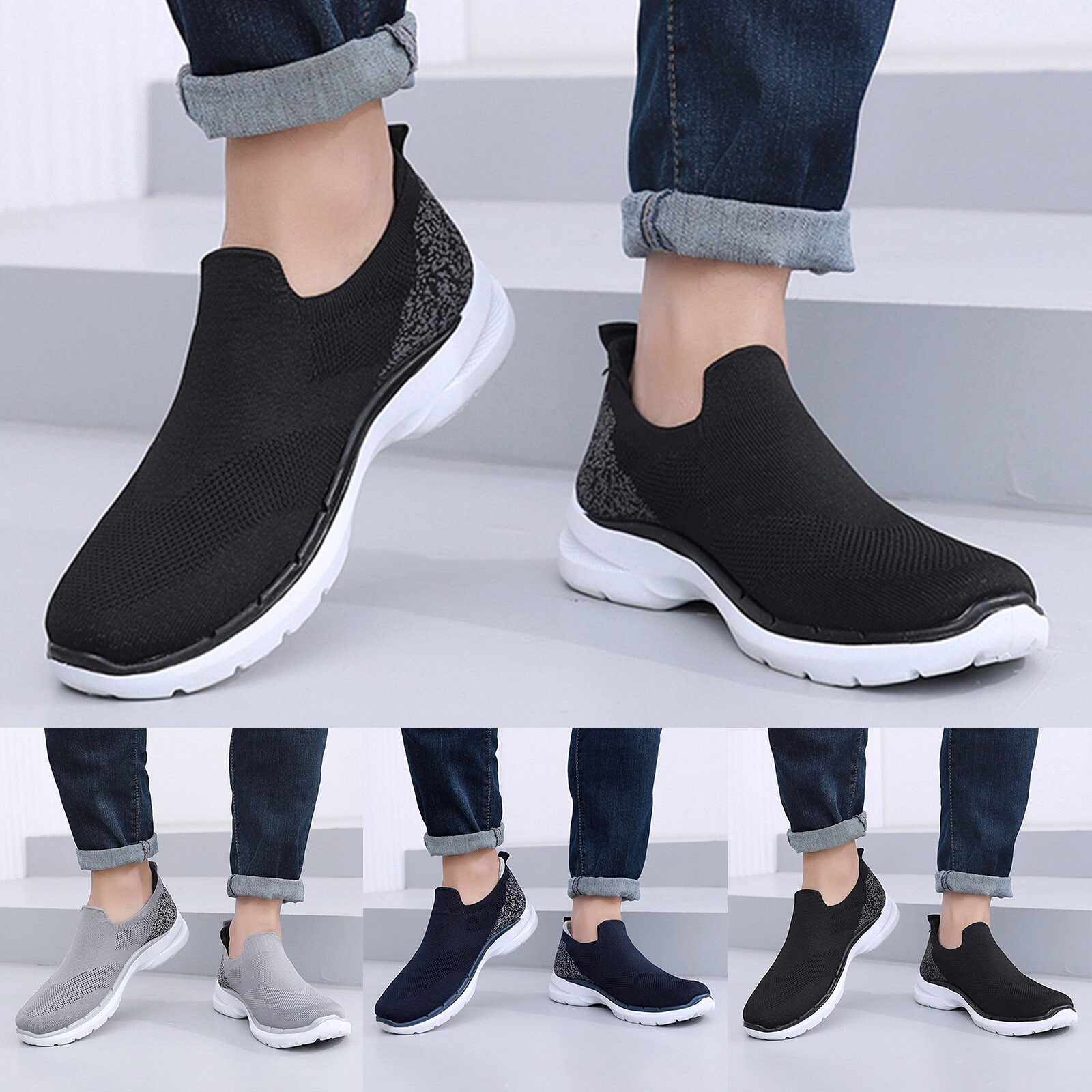 mens size 14 slip on casual shoes