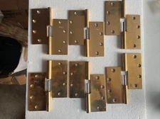 P E Guerin gold finish hinges 5x5 2 RH And 4 LH Set Of 6