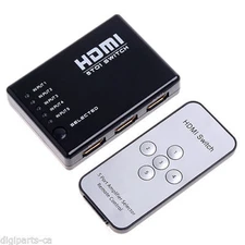 QCQK 5 in 1 out 5 port HDMI Switch Switcher Selector HDTV 1.4 1080p Remote box