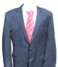 Pronto Uomo Platinum Men's 2 Button Sport Coat Blazer Dark Charcoal Wool 44L
